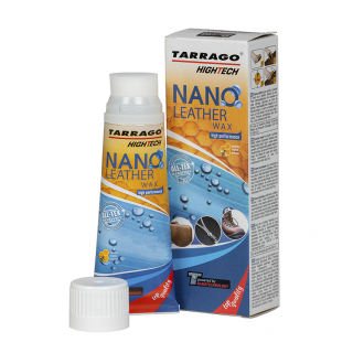 Крем тюбик с губкой NANO Leather WAX, 75мл. (бесцв., черный)